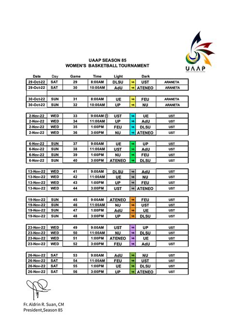 uaap basketball schedule.
